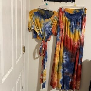 Colorful Tie-Dye Two-Piece Set